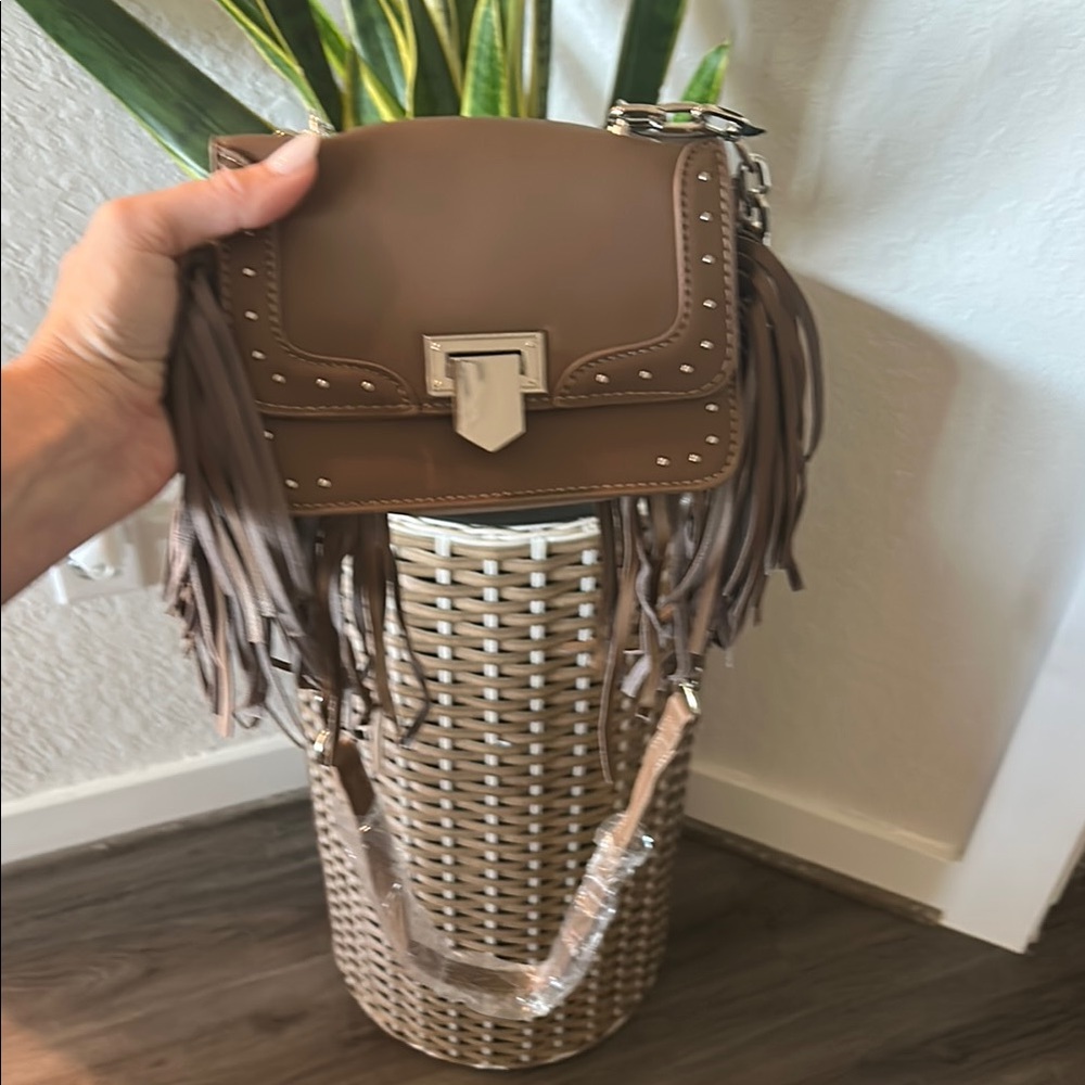 Fringed Brown Shoulder Bag